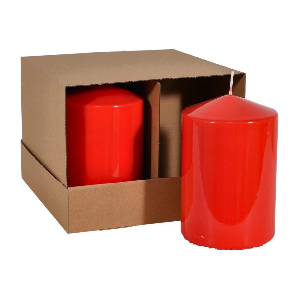 CANDELA MOCCOLO SMALTATA H.150XD.100 MM. ROSSO